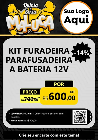 Modelo de Cartaz para Cartaz A4 Vertical com o tema Quinta e Sexta Maluca para Maquinas e Ferramentas
