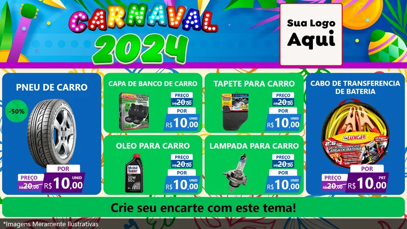 Modelo de TV para TV Horizontal com o tema Carnaval 2027 para Auto peças