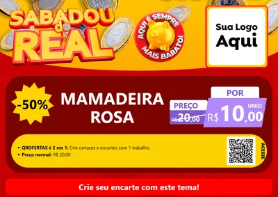 Modelo de Cartaz para Cartaz A4 Horizontal com o tema Sabadou do Real para Bebês