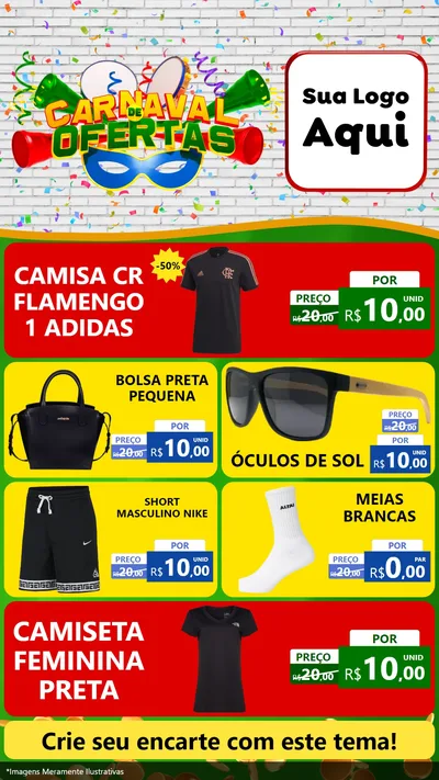 Modelo de TV para TV Vertical com o tema Carnaval de Ofertas para Roupas e acessórios