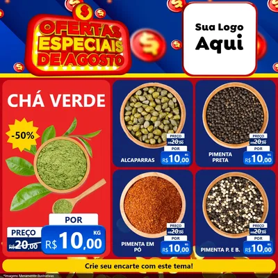 Modelo de Rede Social para Feed Facebook com o tema Ofertas Especiais de Agosto para Produtos Naturais