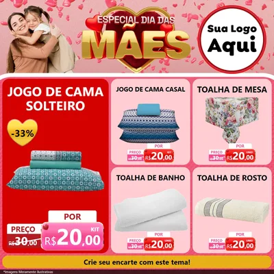 Modelo de Rede Social para Feed Facebook com o tema Especial Dia Das Mães para Cama, Mesa e Banho