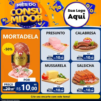 Modelo de Rede Social para Feed Facebook com o tema Mês do Consumidor para Frios e Laticínios