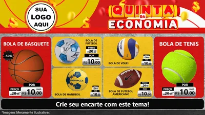 Modelo de TV para TV Horizontal com o tema Quinta da Economia para Artigos Esportivos