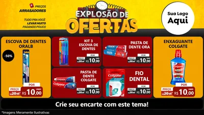 Modelo de TV para TV Horizontal com o tema Explosão de Ofertas para Higiene Pessoal