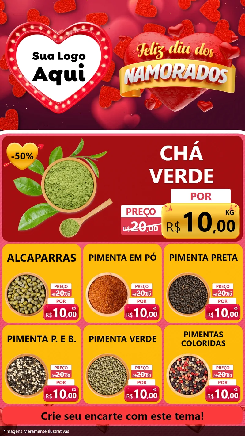 Modelo de Rede Social para Stories com o tema Feliz Dia Dos Namorados para Produtos Naturais