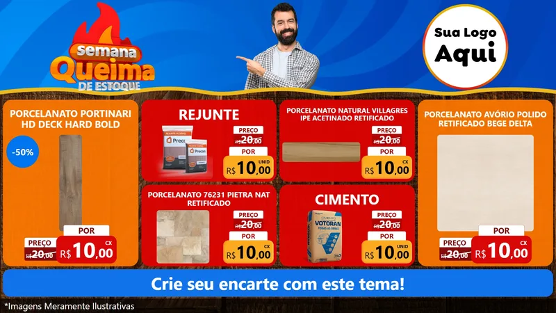 Modelo de TV para TV Horizontal com o tema Semana Queima de Estoque para Pisos e revestimentos