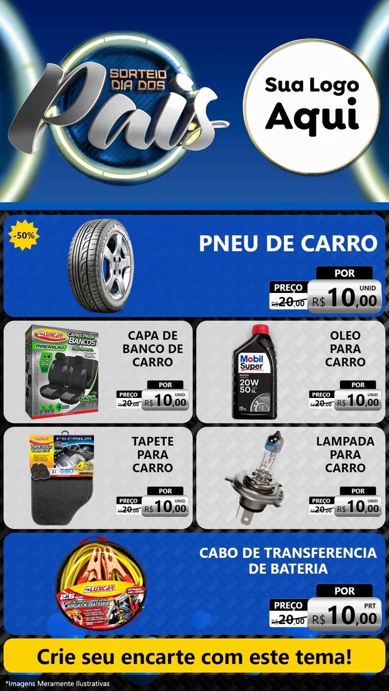 Modelo de TV para TV Vertical com o tema Sorteio Dia Dos Pais para Auto peças