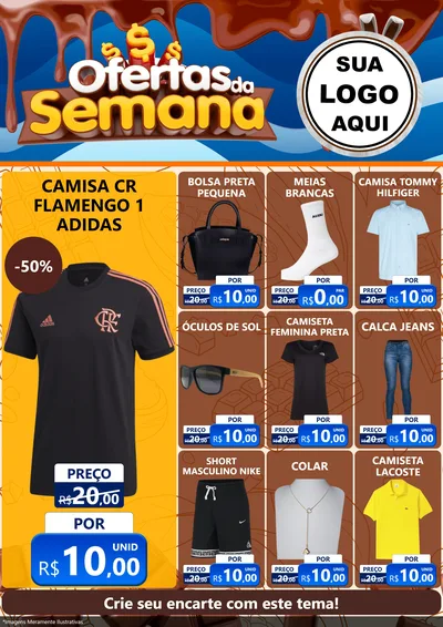 Modelo de Encarte para Encarte A4 Vertical com o tema Ofertas da Semana - Páscoa para Roupas e acessórios