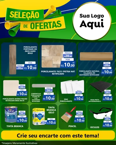 Modelo de Rede Social para Feed Instagram com o tema Seleção de Ofertas - Copa para Pisos e revestimentos