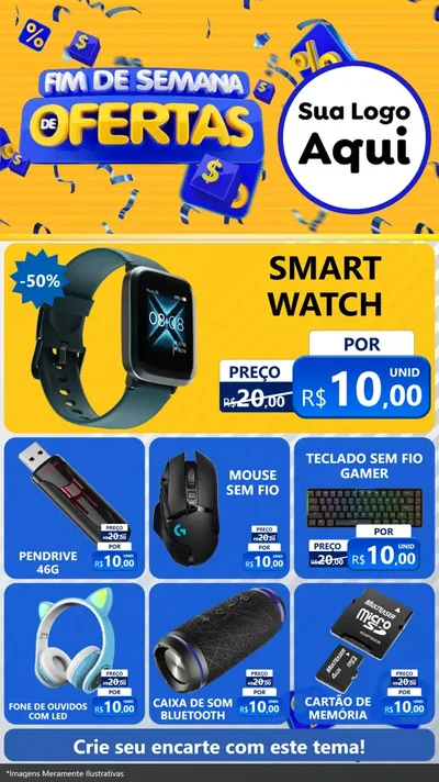 Modelo de Rede Social para Stories com o tema Fim de Semana de Ofertas para Informática