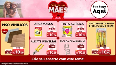 Modelo de TV para TV Horizontal com o tema Feliz Dia Das Mães para Material para Construção