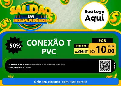 Modelo de Cartaz para Cartaz A4 Horizontal com o tema Saldão da Indepêndencia para Tubos e conexões
