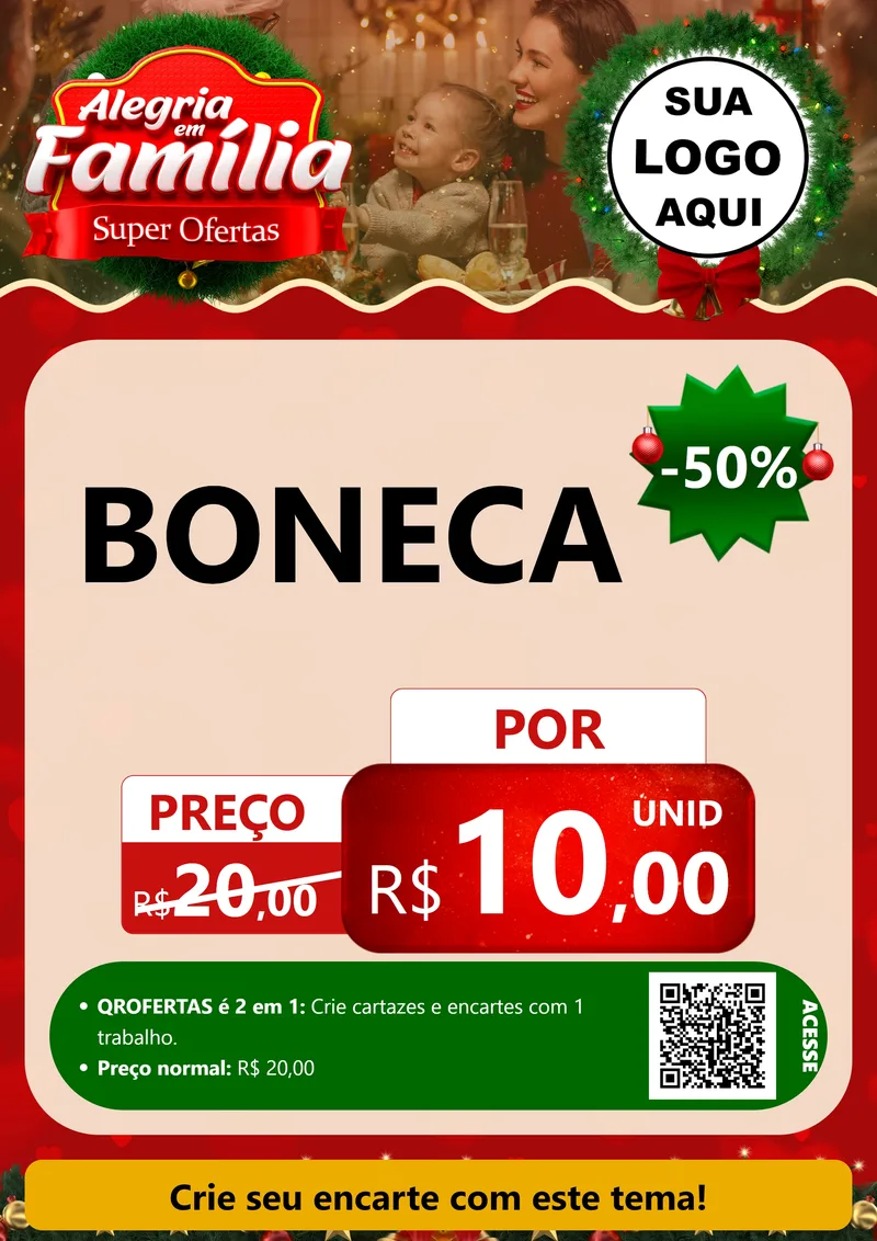 Modelo de Cartaz para Cartaz A4 Vertical com o tema Alegria Em Família - Super Ofertas para Brinquedos
