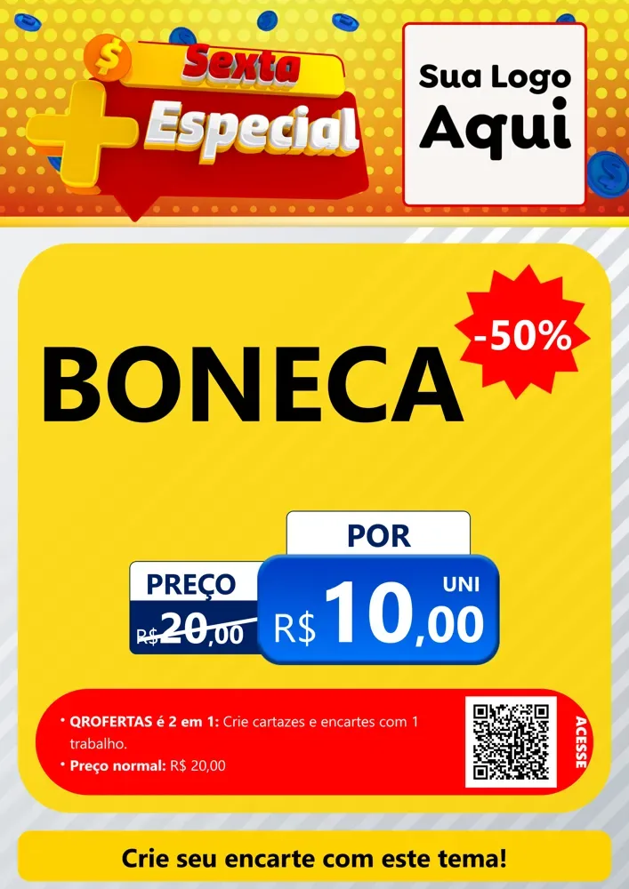 Modelo de Cartaz para Cartaz A4 Vertical com o tema Sexta Mais Especial para Brinquedos