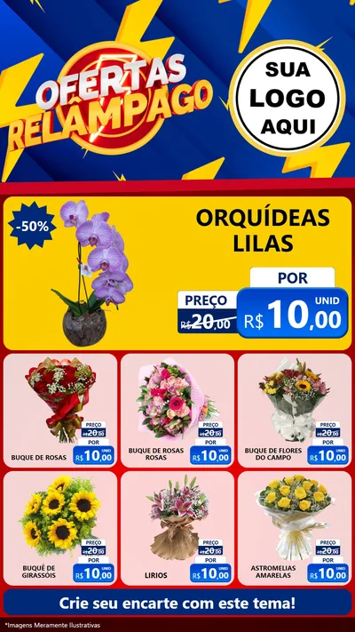 Modelo de Rede Social para Stories com o tema Ofertas Relâmpago para Floricultura e jardim