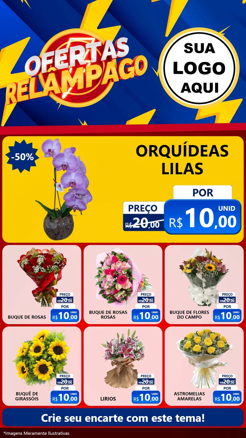 Modelo de Rede Social para Stories com o tema Ofertas Relâmpago para Floricultura e jardim