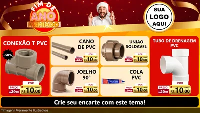Modelo de TV para TV Horizontal com o tema Fim de Ano Premiado para Tubos e conexões