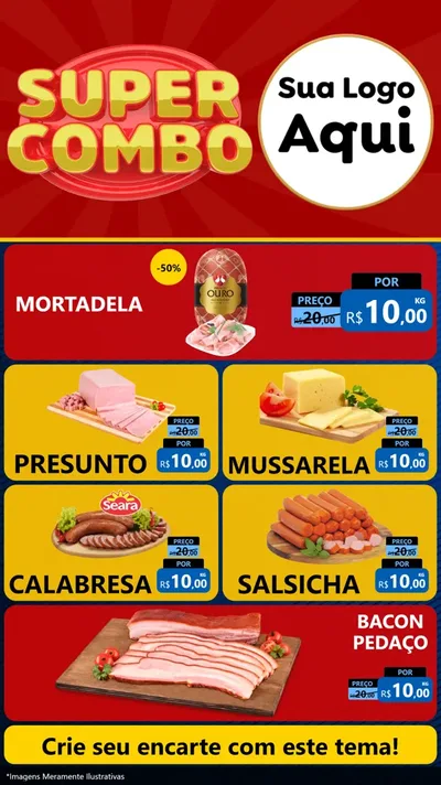 Modelo de TV para TV Vertical com o tema Super Combo para Frios e Laticínios
