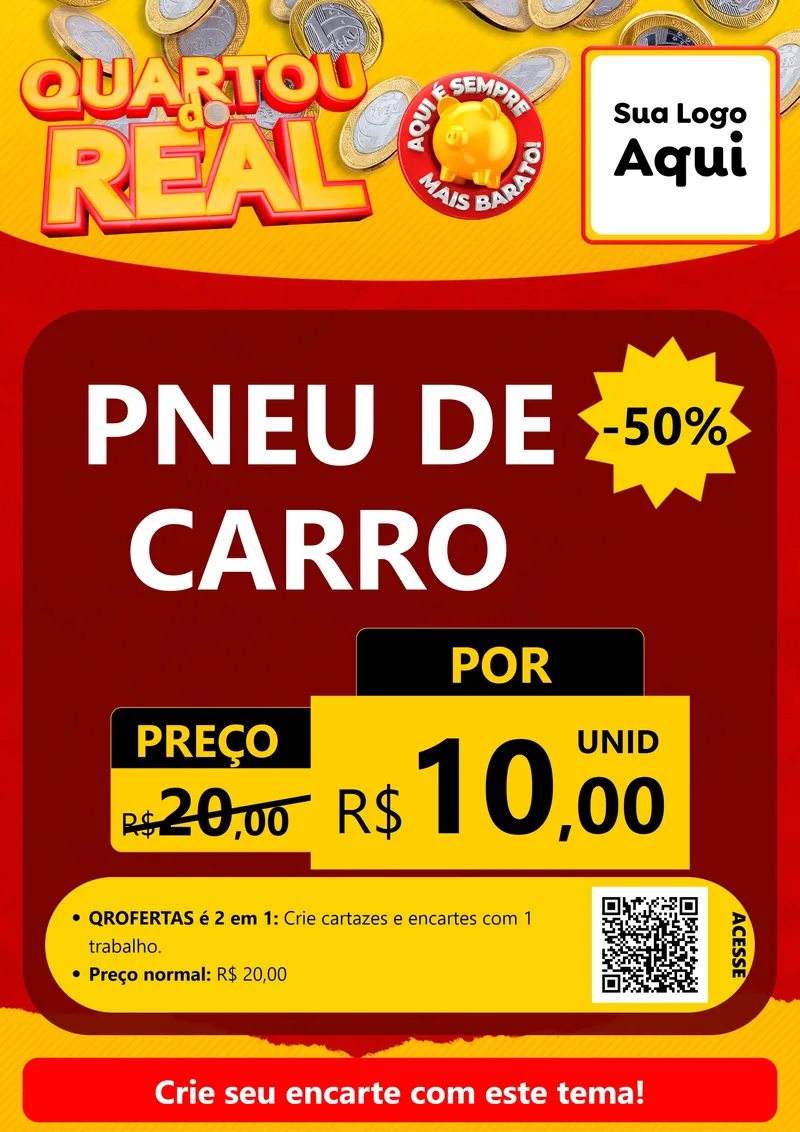 Modelo de Cartaz para Cartaz A4 Vertical com o tema Quartou do Real para Auto peças