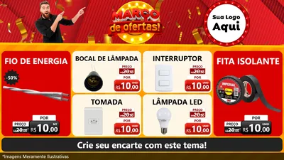 Modelo de TV para TV Horizontal com o tema Março de Ofertas! para Materiais Elétricos