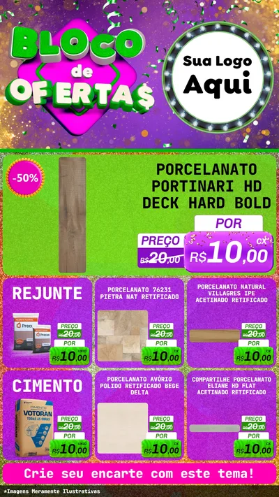 Modelo de Rede Social para Stories com o tema Bloco de Ofertas para Pisos e revestimentos