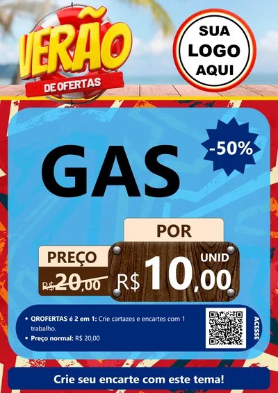 Modelo de Cartaz para Cartaz A4 Vertical com o tema Verão de Ofertas para Água e gás