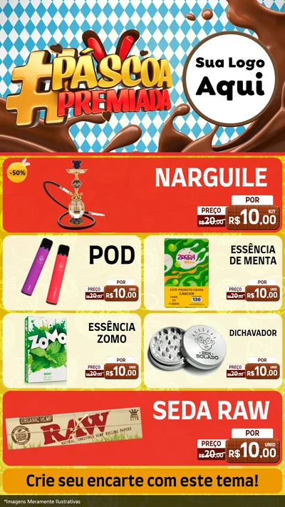 Modelo de TV para TV Vertical com o tema Páscoa Premiada para Tabacaria