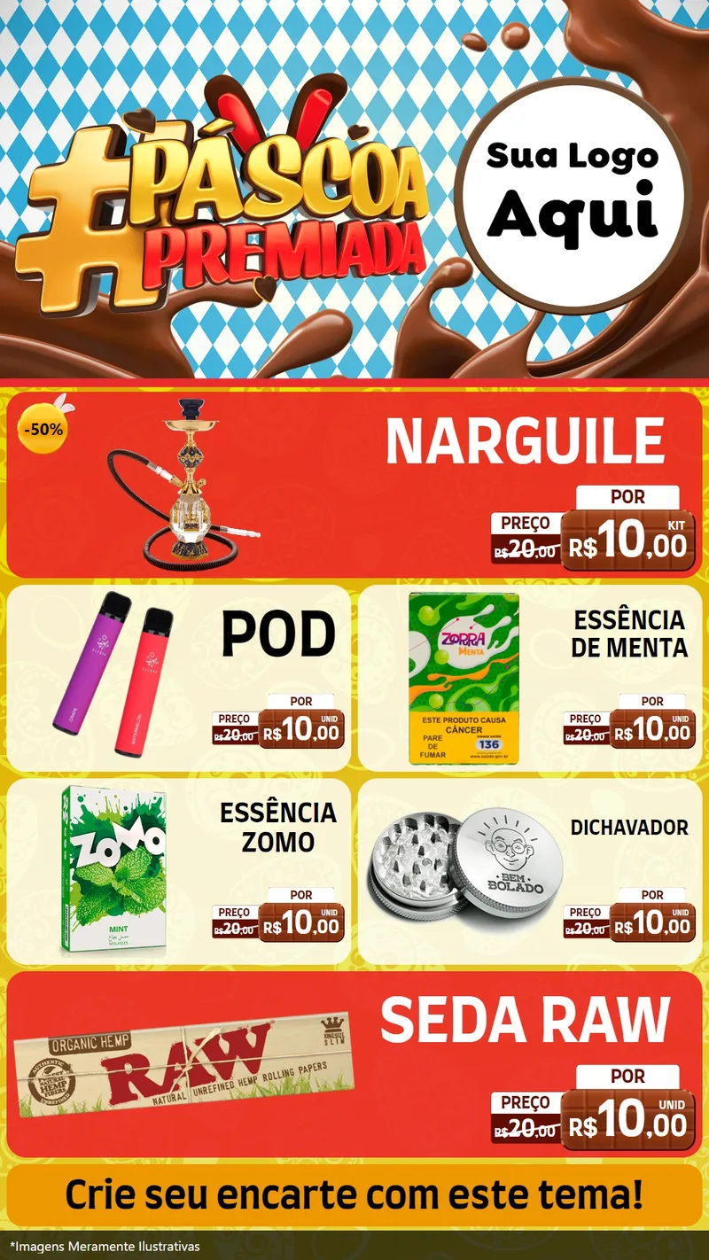 Modelo de TV para TV Vertical com o tema Páscoa Premiada para Tabacaria