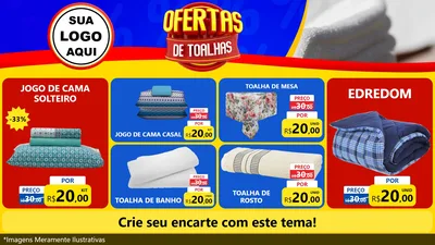 Modelo de TV para TV Horizontal com o tema Ofertas de Toalhas para Cama, Mesa e Banho