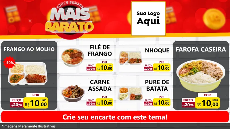 Modelo de TV para TV Horizontal com o tema Mais Barato para Restaurante