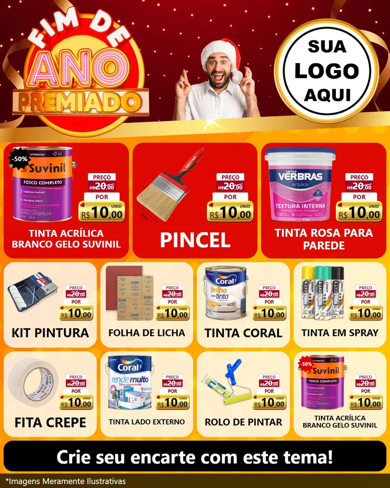 Modelo de Rede Social para Feed Instagram com o tema Fim de Ano Premiado para Tintas e Ferramentas
