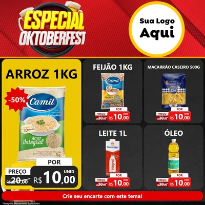 Modelo de Rede Social para Feed Facebook com o tema Especial Oktoberfest para Supermercado
