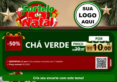 Modelo de Cartaz para Cartaz A4 Horizontal com o tema Sorteio de Natal para Produtos Naturais