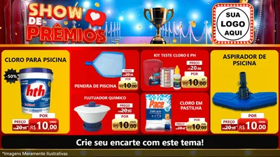 Modelo de TV para TV Horizontal com o tema Show de Prêmios para Produtos para Piscina