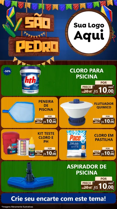 Modelo de TV para TV Vertical com o tema São Pedro para Produtos para Piscina