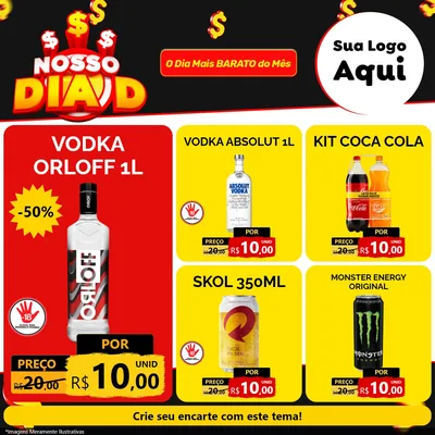 Modelo de Rede Social para Feed Facebook com o tema Nosso Dia D para Distribuidora de bebidas