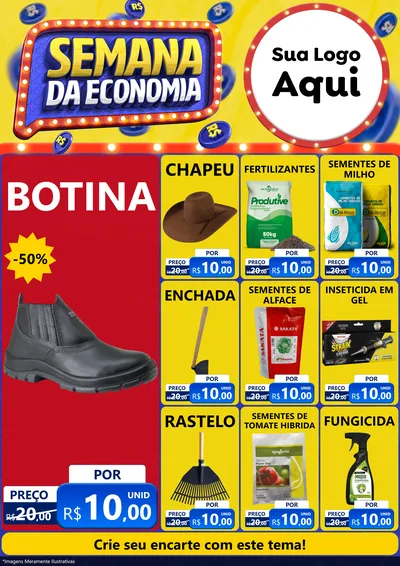 Modelo de Encarte para Encarte A4 Vertical com o tema Semana da Economia para Agropecuária