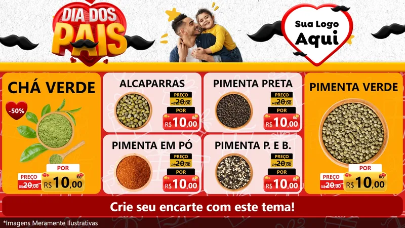 Modelo de TV para TV Horizontal com o tema Dia dos Pais para Produtos Naturais