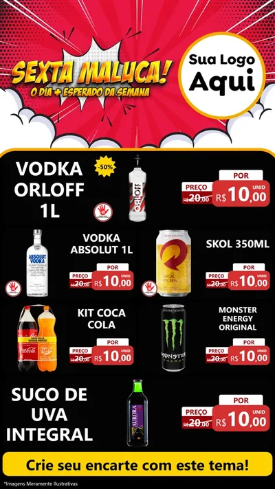 Modelo de TV para TV Vertical com o tema Sexta Maluca! para Distribuidora de bebidas