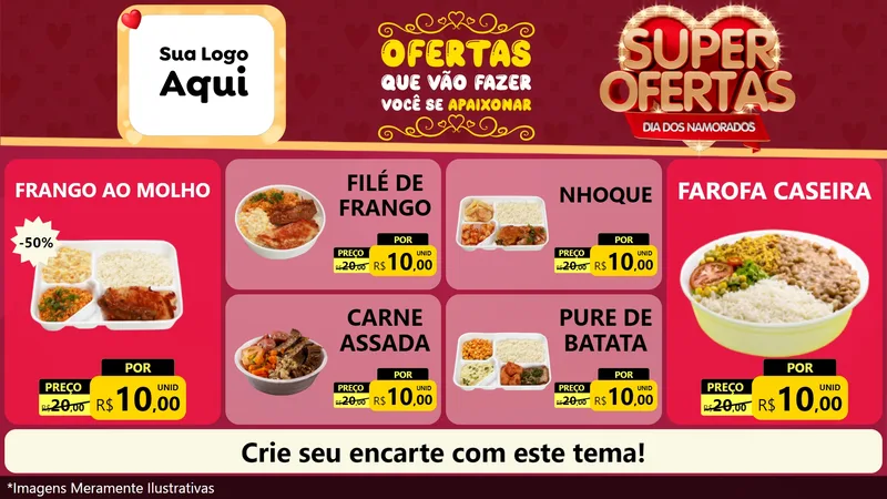 Modelo de TV para TV Horizontal com o tema Dia dos Namorados para Restaurante