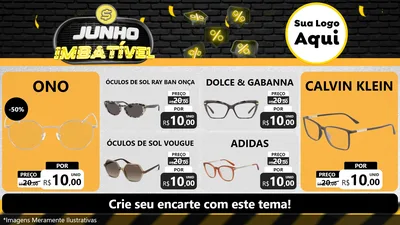 Modelo de TV para TV Horizontal com o tema Junho Imbatível para Óticas
