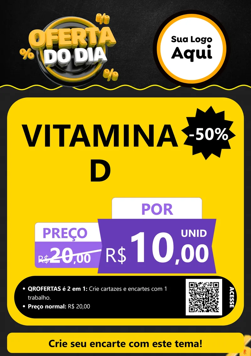 Modelo de Cartaz para Cartaz A4 Vertical com o tema Oferta Do Dia para Farmácia