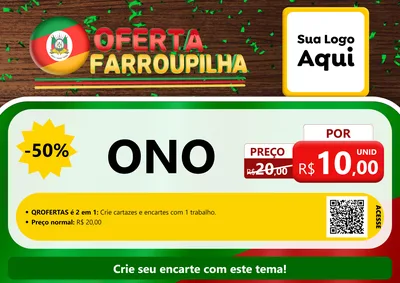 Modelo de Cartaz para Cartaz A4 Horizontal com o tema Oferta Farroupilha para Óticas