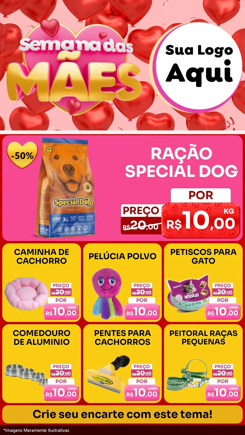 Modelo de Rede Social para Stories com o tema Semana Das Mães para Pet Shop