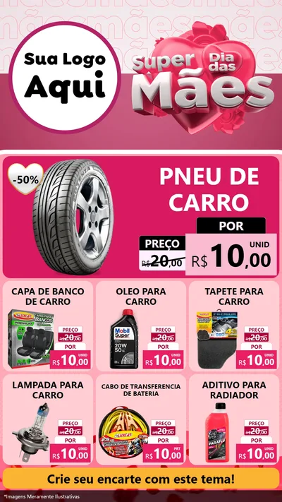 Modelo de Rede Social para Stories com o tema Super Dia Das Mães para Auto peças