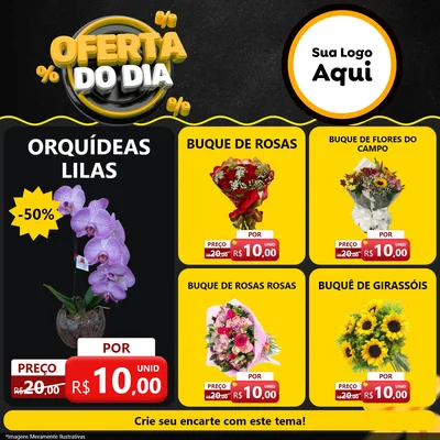 Modelo de Rede Social para Feed Facebook com o tema Oferta Do Dia para Floricultura e jardim