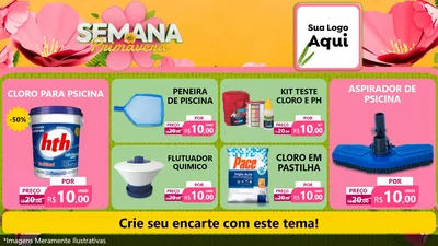 Modelo de TV para TV Horizontal com o tema Semana da Primavera para Produtos para Piscina