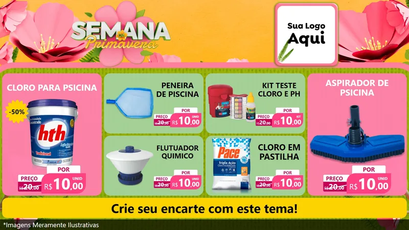 Modelo de TV para TV Horizontal com o tema Semana da Primavera para Produtos para Piscina