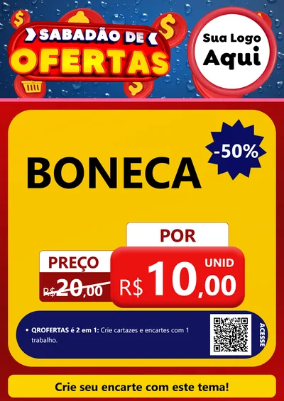 Modelo de Cartaz para Cartaz A4 Vertical com o tema Sabadão de Ofertas para Brinquedos